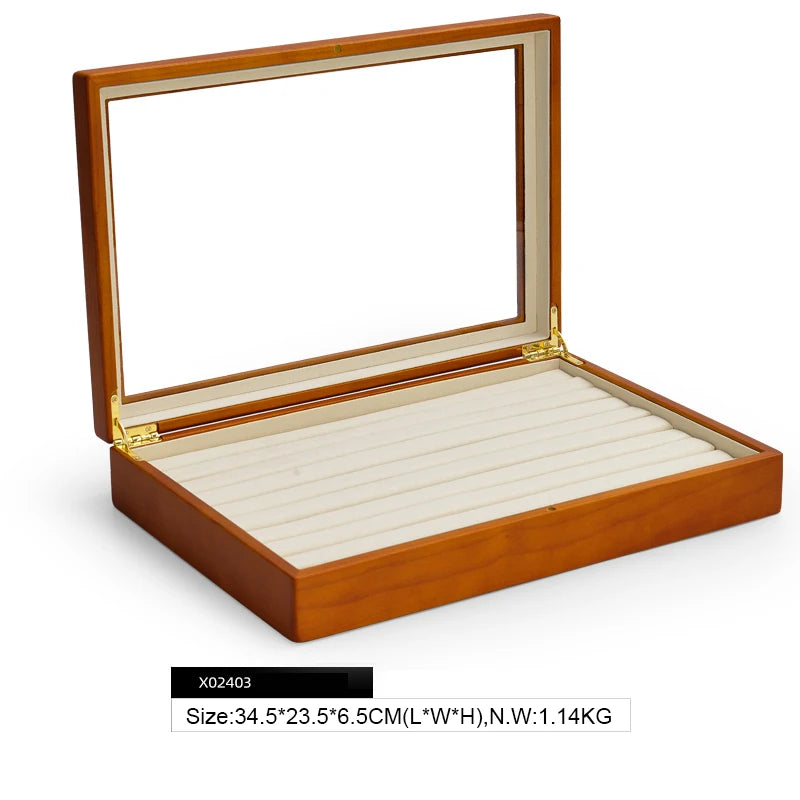 Boite Bijoux Bois Rétro Multi Bagues Colliers Vitrine
