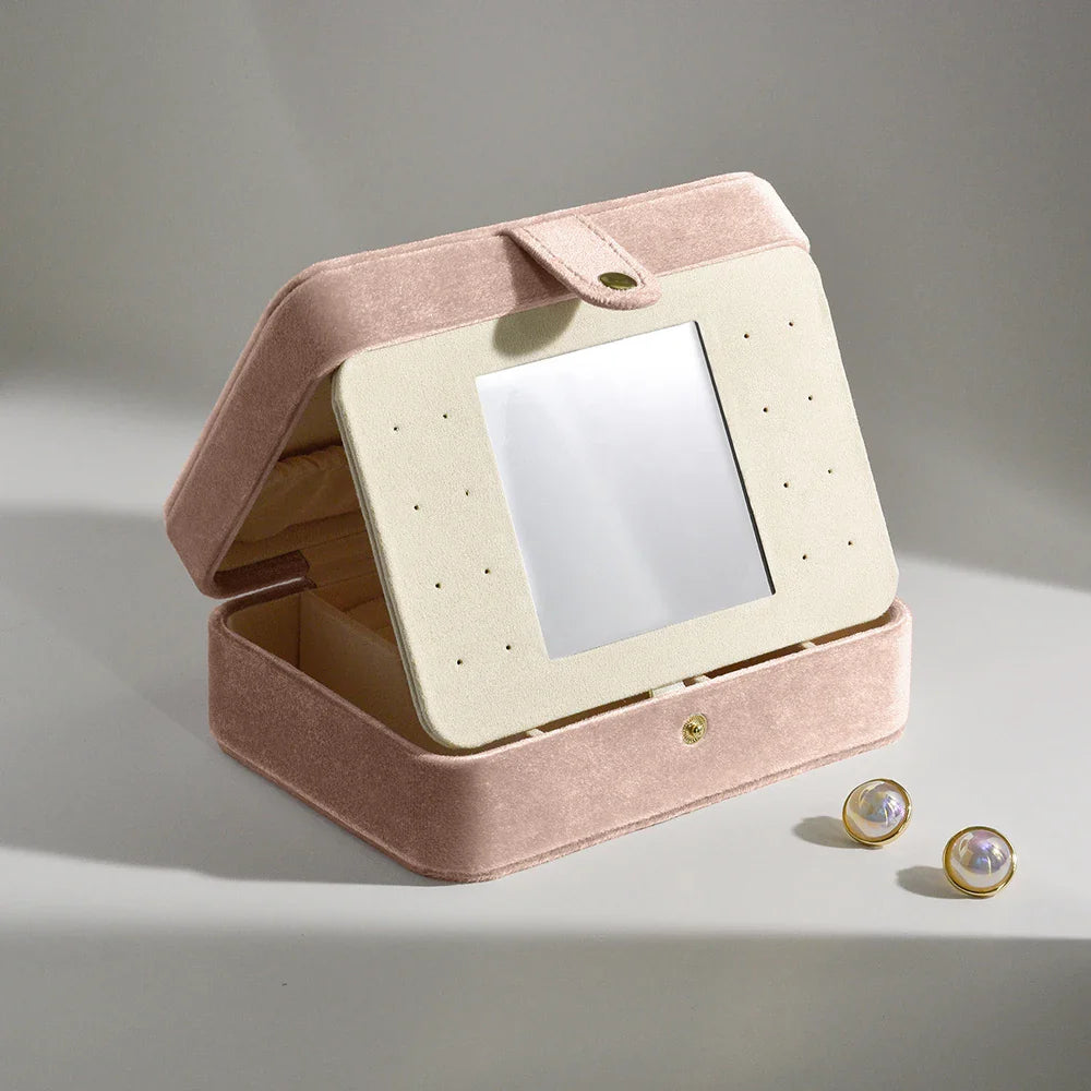 Boîte à Bijoux Velours Miroir Vintage Femme