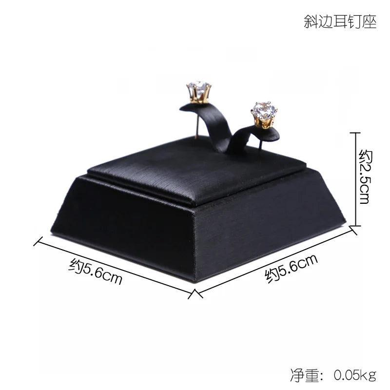 Buste Bijoux Cuir Noir Modulable Vitrine