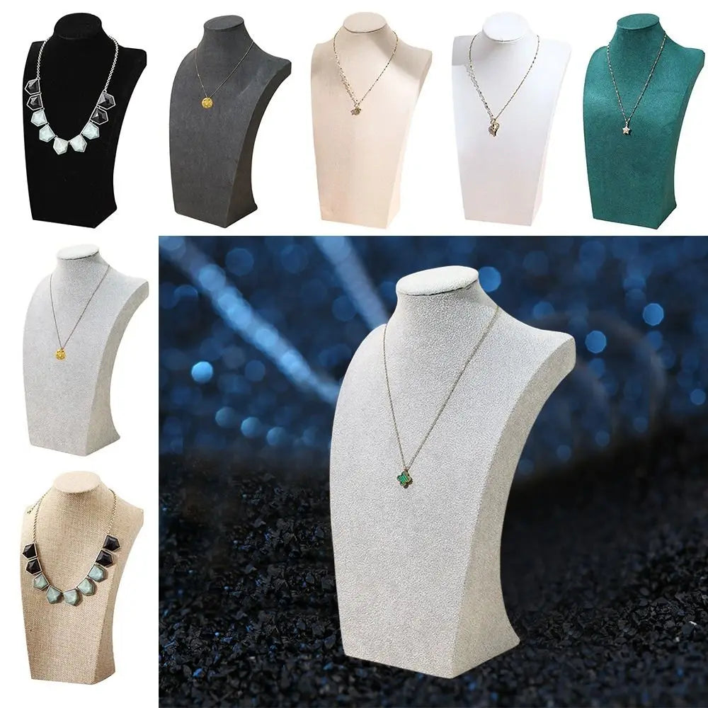 Présentoir Collier Velours Buste Compact