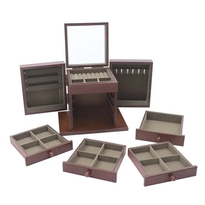 Boîte à Bijoux Bois Vintage Modulable Luxe