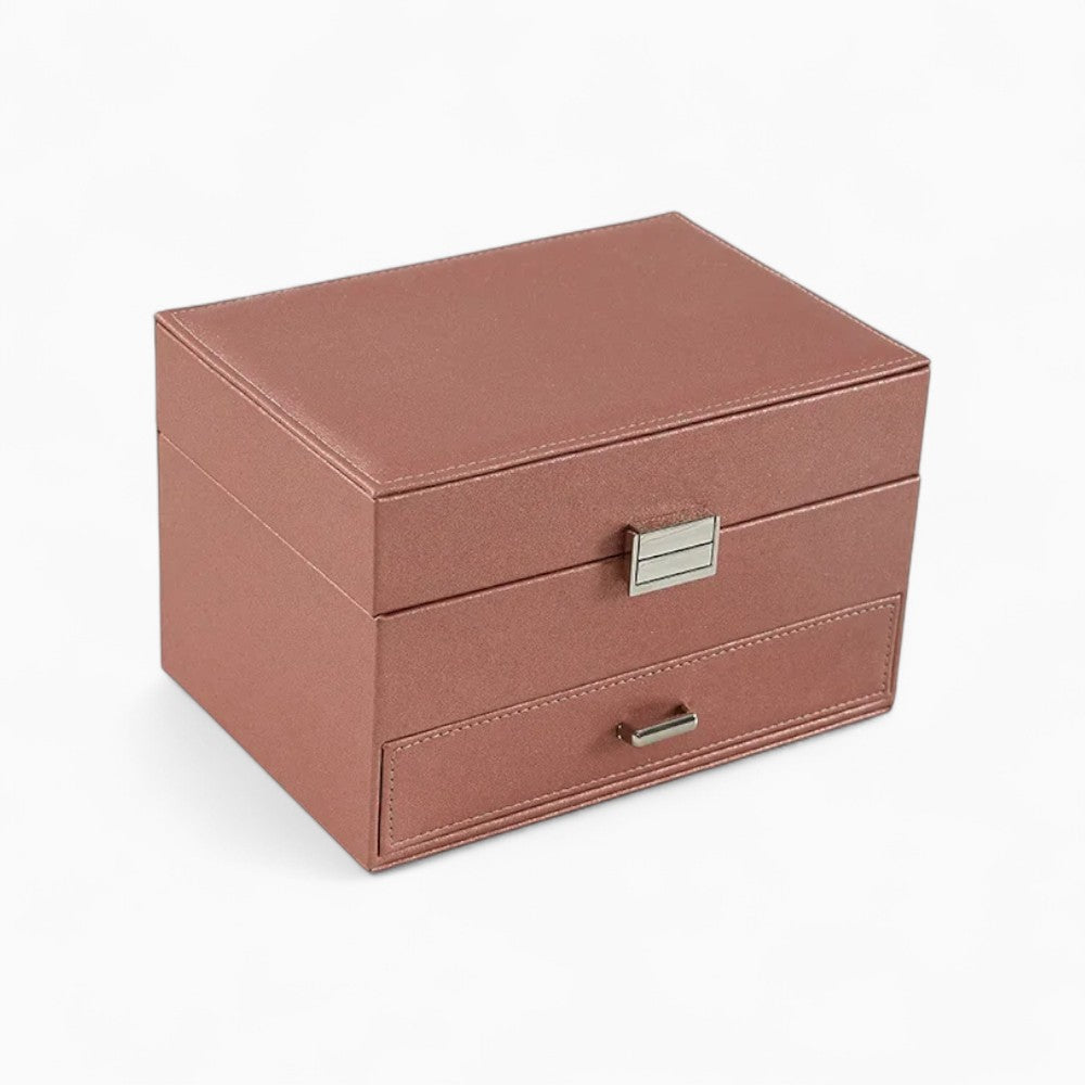 Boîte Bijoux Cuir Multi Rangements Tiroirs