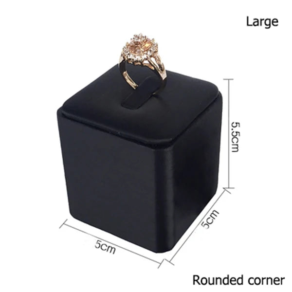 Présentoir Bague Cuir Simili Noir Comptoir