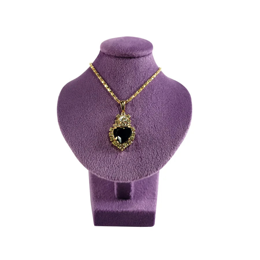 Présentoir Collier Buste Velours Plat Compact