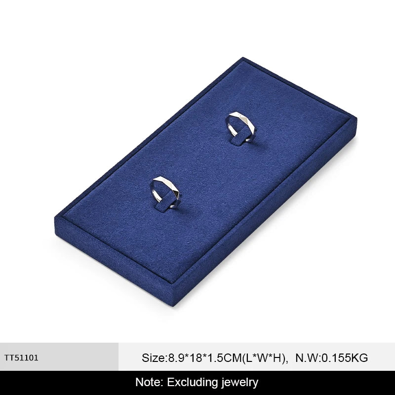 Plateau Bijoux Microfibre Bleu Modulable