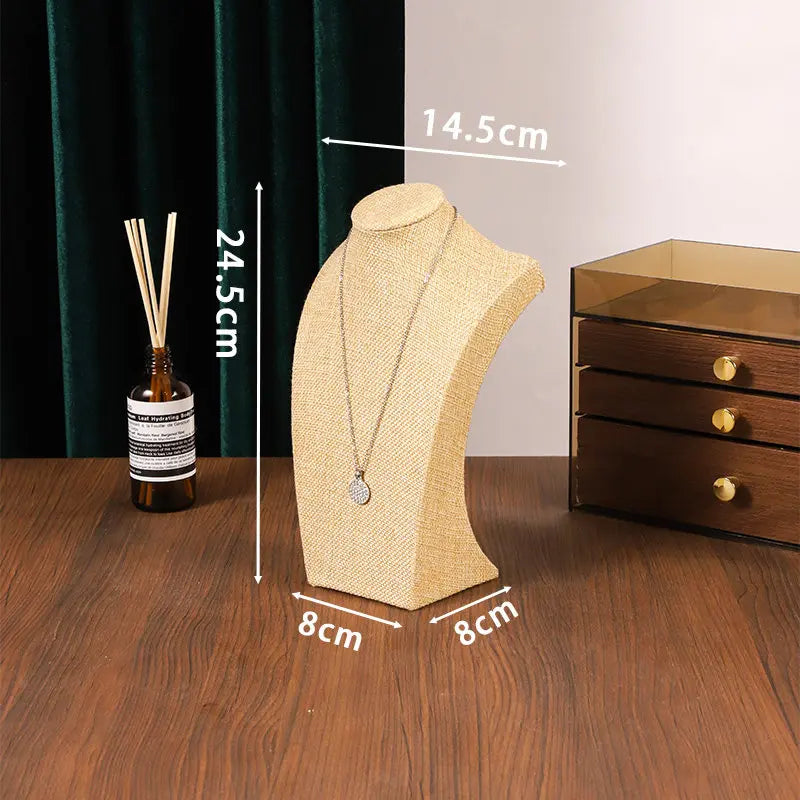 Présentoir Collier Coton Lin Beige