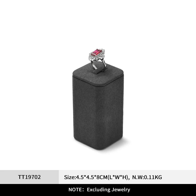 Présentoir Bijoux Velours Gris Boutique