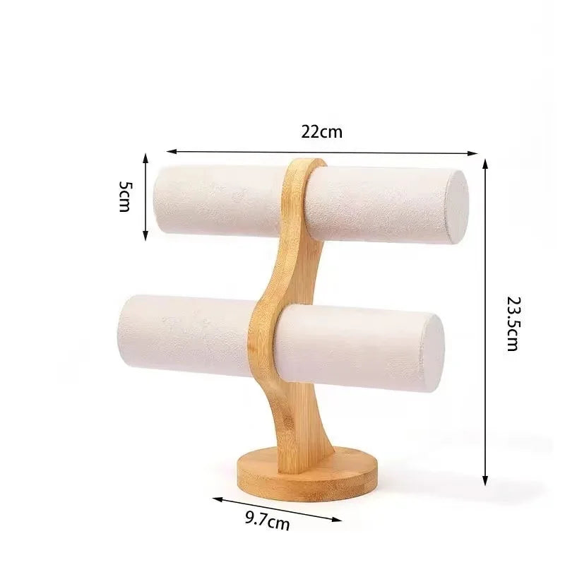 Présentoir Bois Double Couche Bracelet Montre