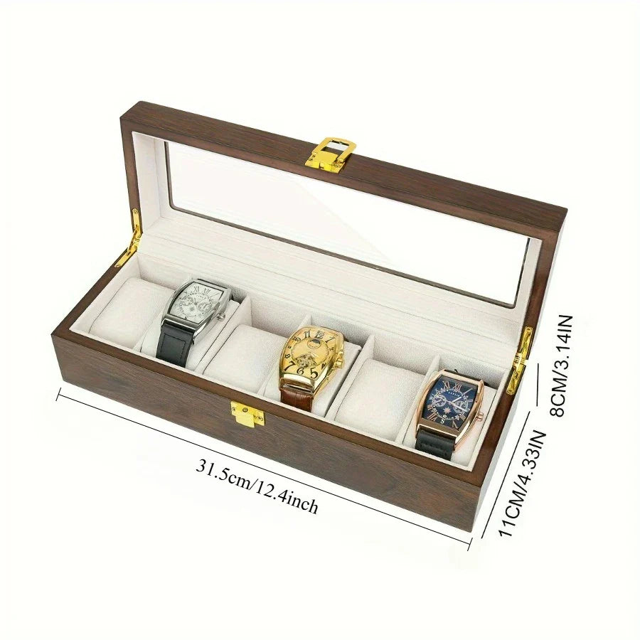 Boîte Montres Bois Laqué 6 à 12 Emplacements Coffret