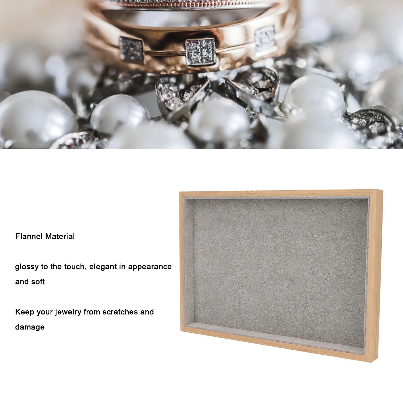 Plateau Bijoux Bois Velours Organisateur Tiroir