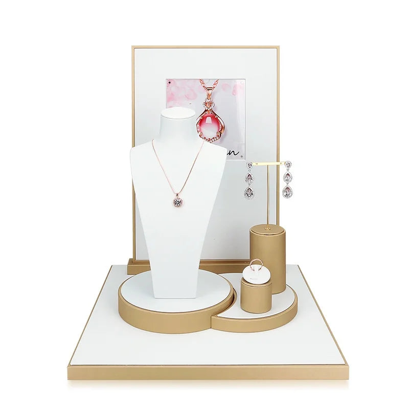 Plateau Bijoux Velours Or Blanc Multifonction