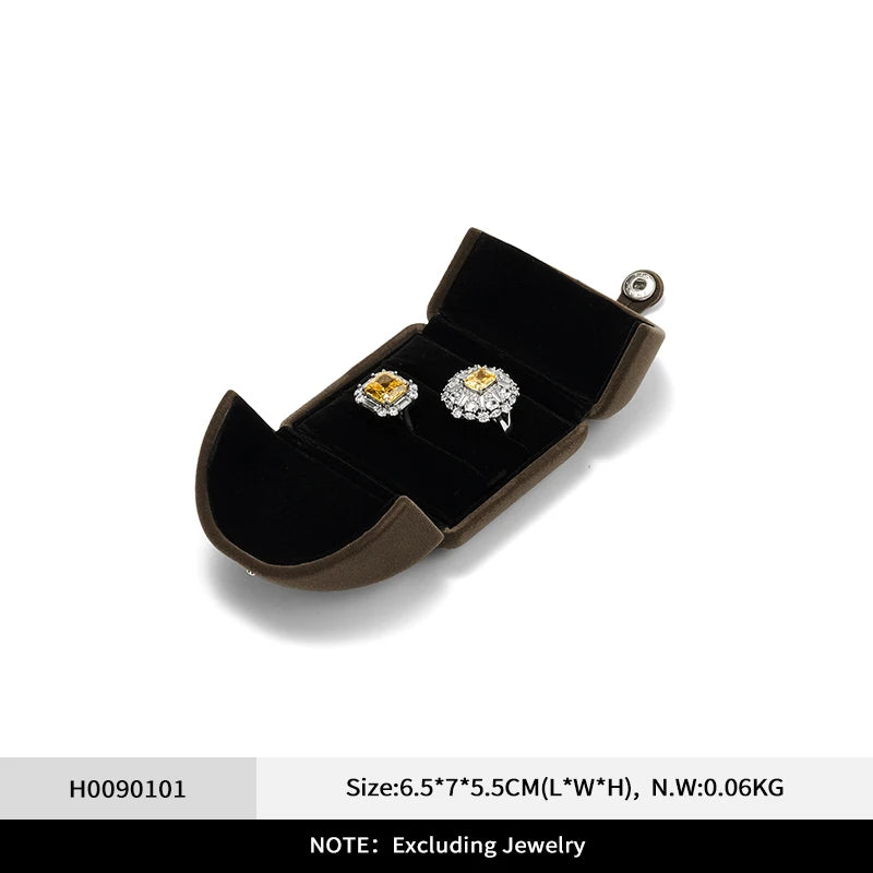 Boîte Bijoux Velours Café Cadeau