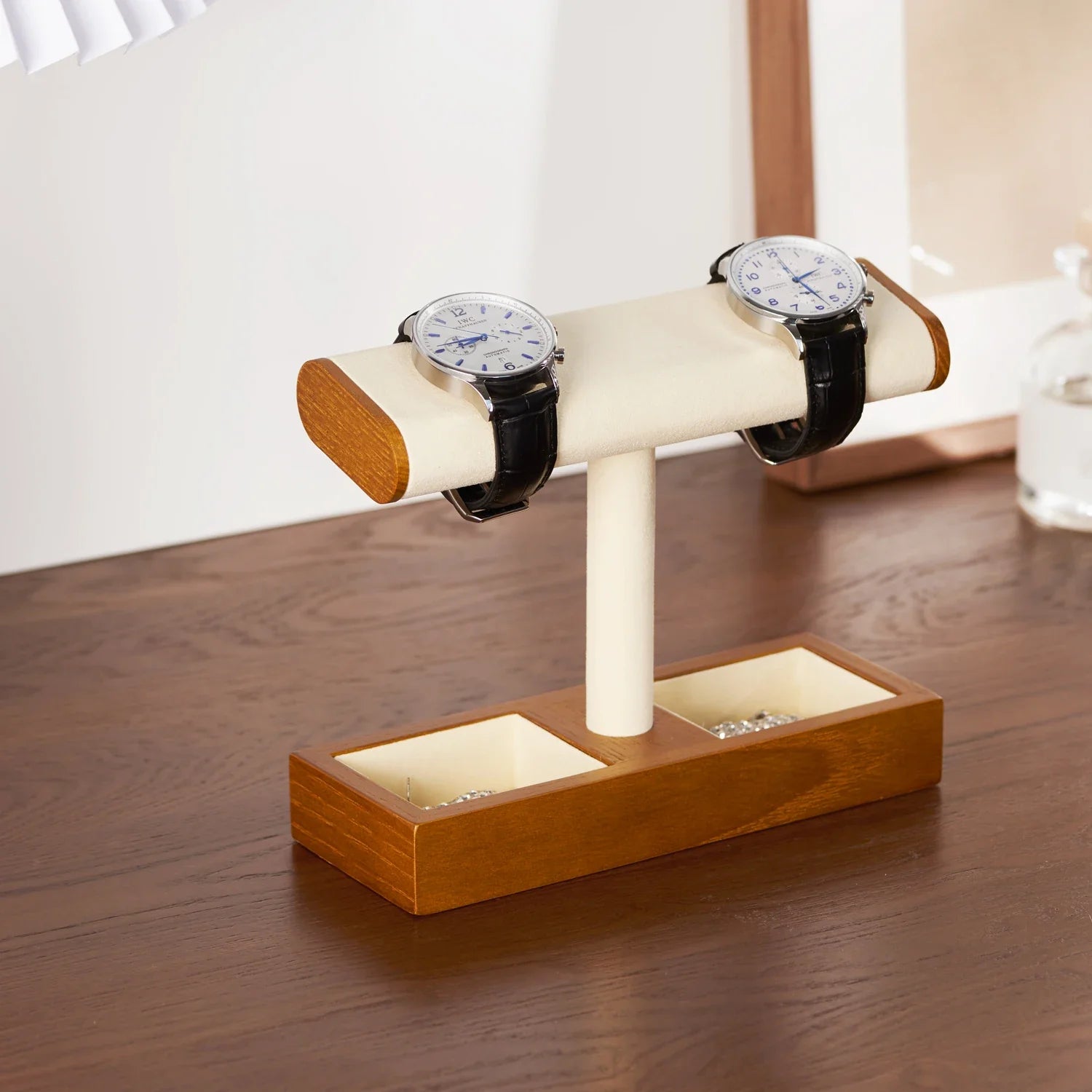 Présentoir Montre Bois Massif Support Double