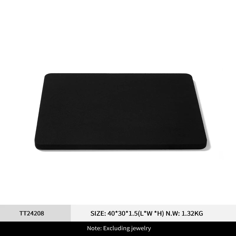 Plateau Bijoux Velours Noir Multi-support