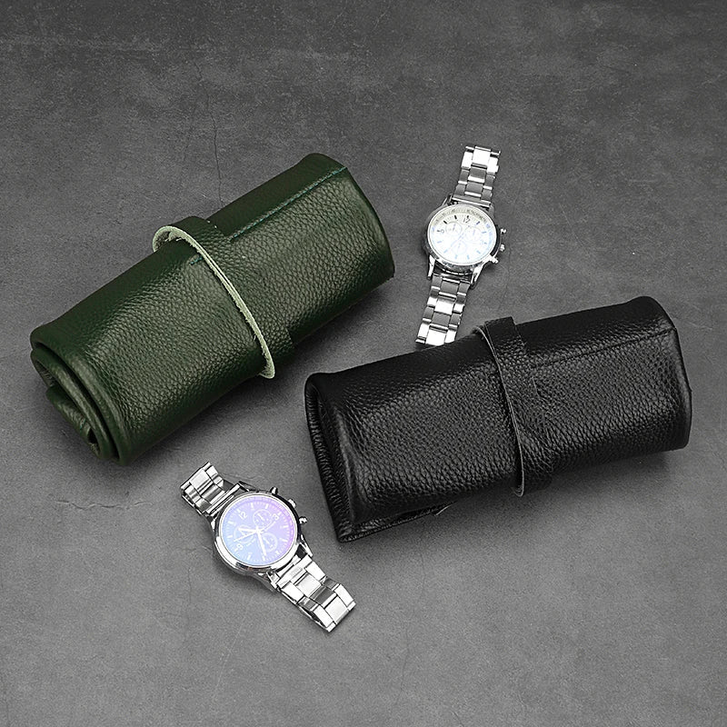 Etui Montre Cuir Enroulable Voyage 3 Places
