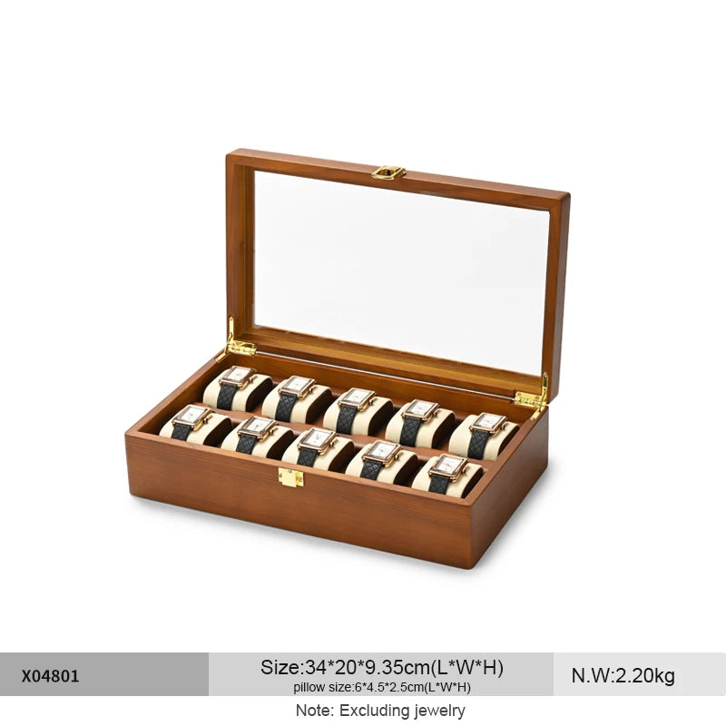 Coffre Fort Montre Bois 10 Emplacements Luxe