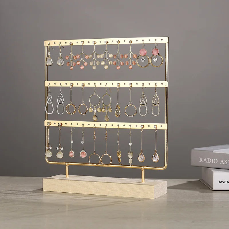 Porte Boucles d'Oreilles Bois Organisateur