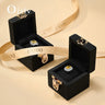Boîte Cuir Véritable Bague Fiançailles Luxe Diamant
