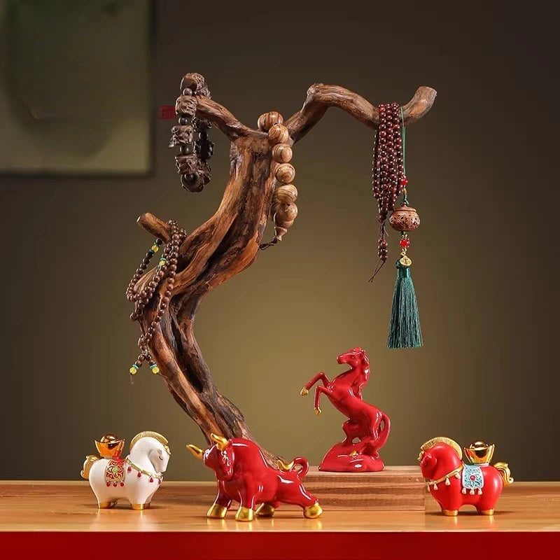 Présentoir Collier Bois Vintage Animal