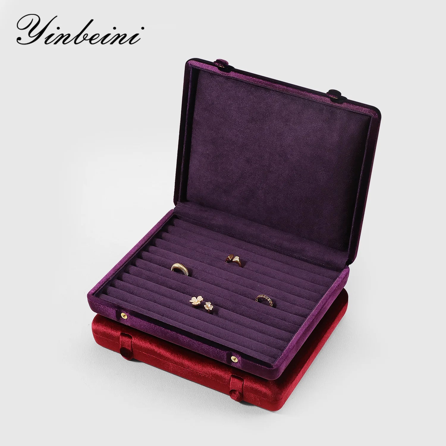Boîte Bijoux Velours Rangement Grande Capacité