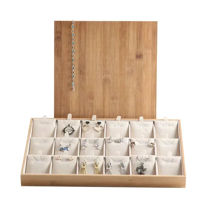 Plateau Présentoir Bijoux Bois Bambou Multifonction