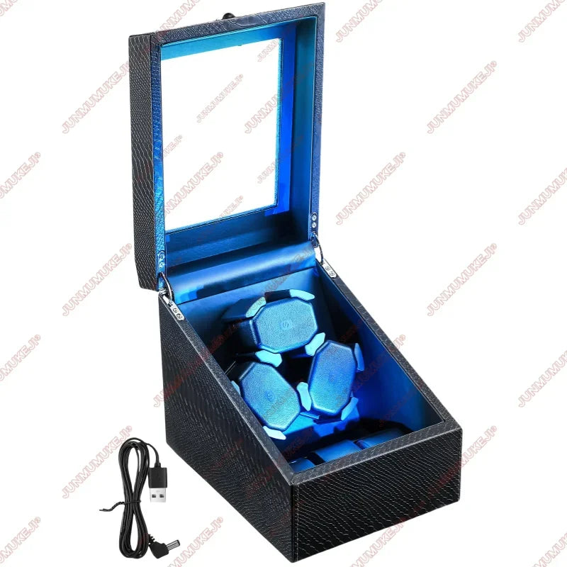 Coffre Fort Montre Bois LED Rotatif 1 6 Emplacements