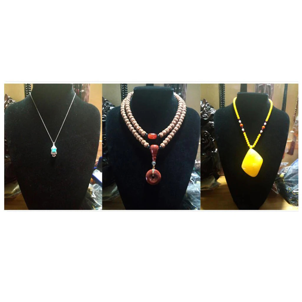 Buste Collier Velours Élégant Vitrine Bijoux
