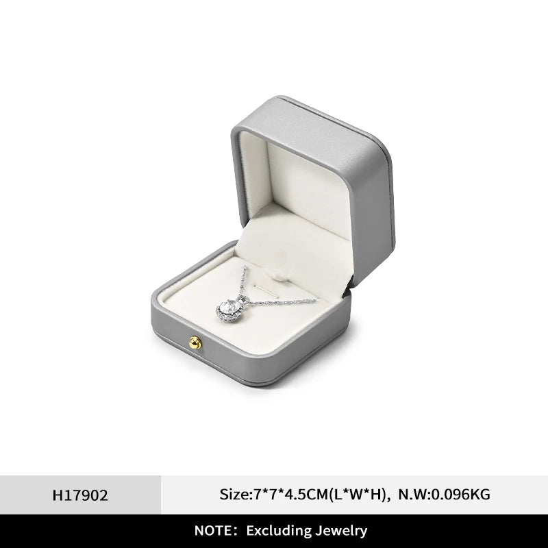 Boîte Cuir Luxe Bague Collier Pendentif Cadeau Mariage