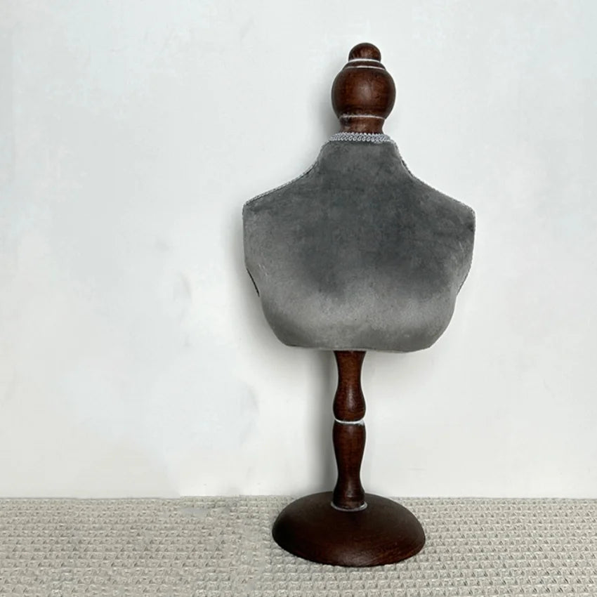 Présentoir Collier Buste Bois Bambou Élégant