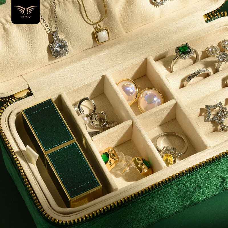 Boîte à Bijoux Velours Double Étage Voyage