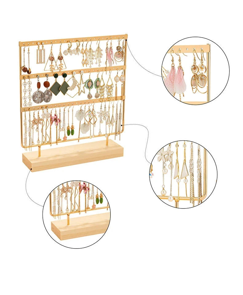 Présentoir Boucles d'Oreilles Métal Grille Vitrine