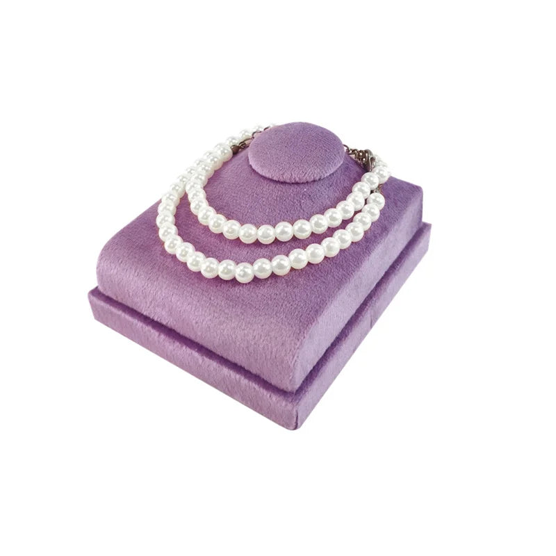 Présentoir Collier Velours Plat Luxe