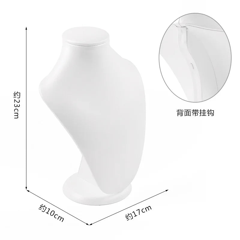 Présentoir Bijoux Cuir Blanc Comptoir Boutique