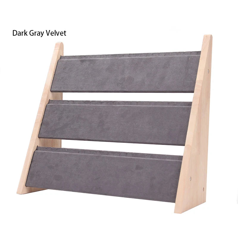 Plateau Bijoux Bois Velours 3 Etages