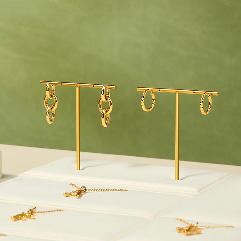 Présentoir Bijoux Velours Beige Comptoir Vitrine