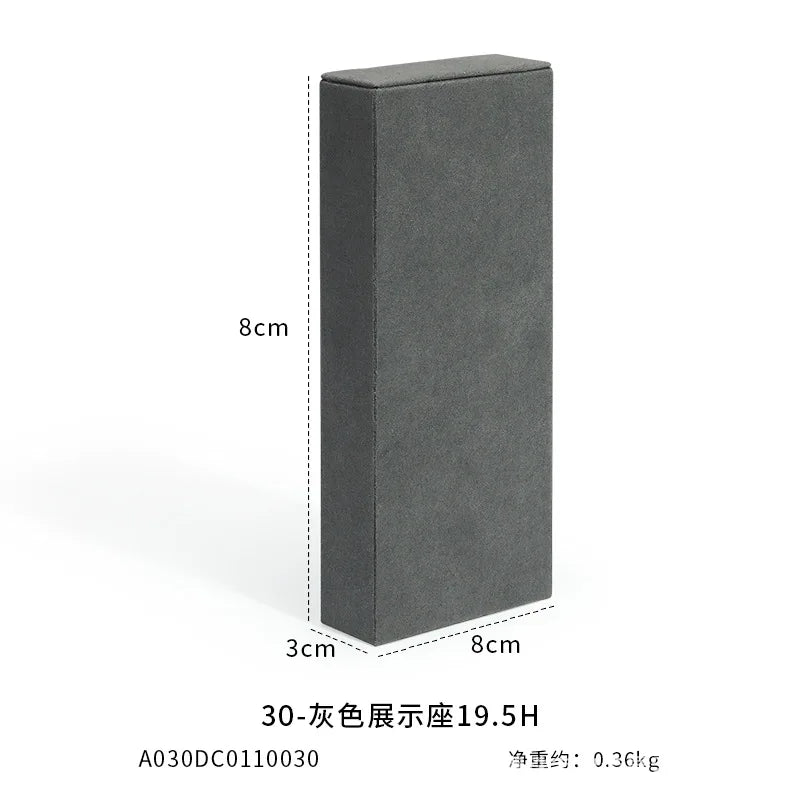 Présentoir Bijoux Microfibre Gris Vitrine