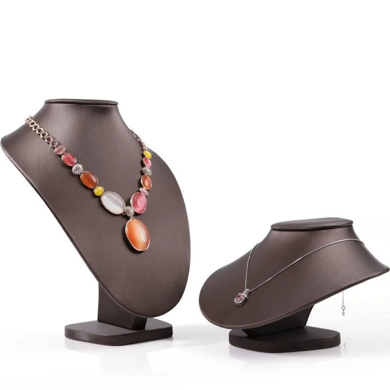 Buste Collier Cuir Brossé Mannequin Vitrine