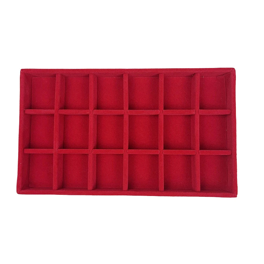 Plateau Bijoux Velours Rouge Multi Configurations