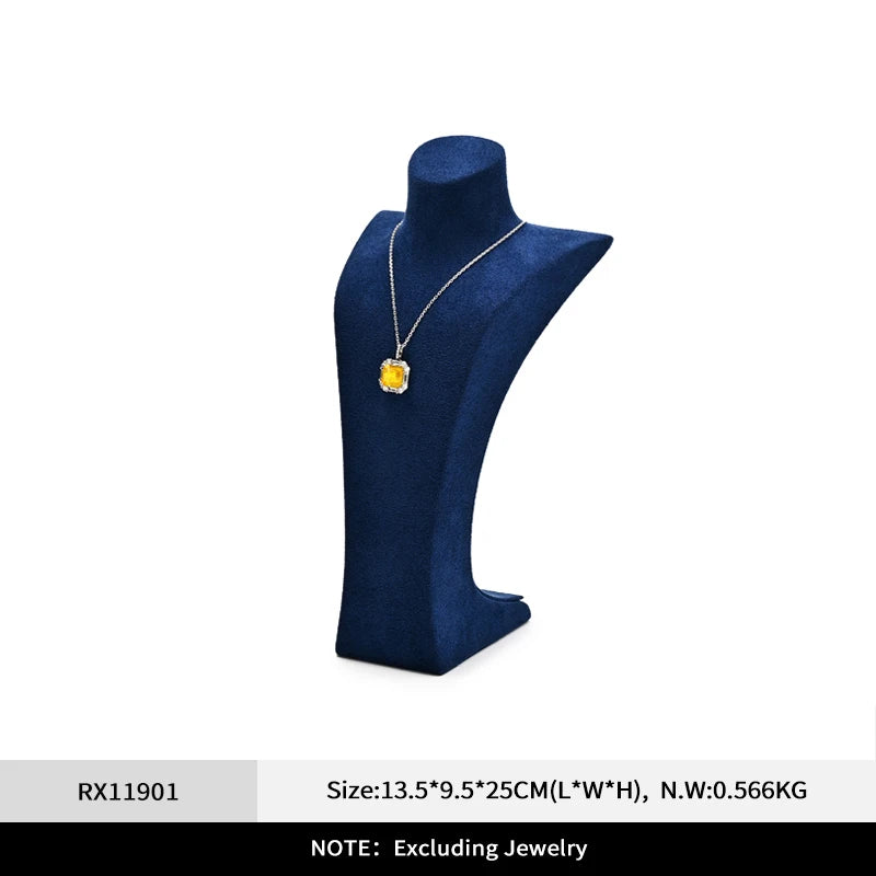 Buste Collier Velours Bleu Premium Mannequin