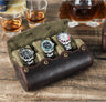 Mallette Montre Cuir Marron 3 Places Voyage