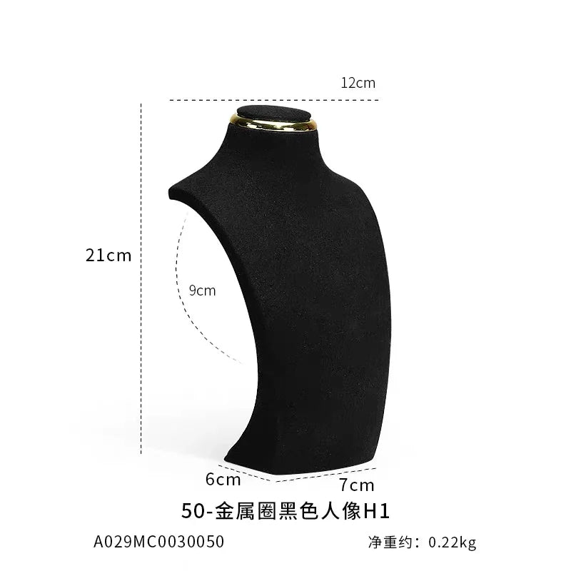 Présentoir Collier Simili Cuir Buste Rotatif