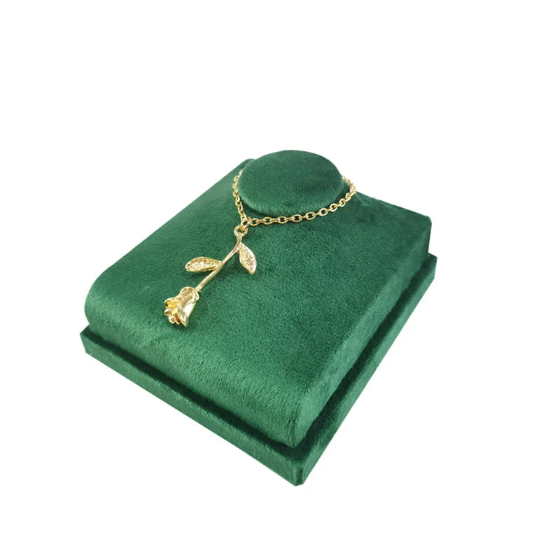 Présentoir Collier Velours Plat Luxe