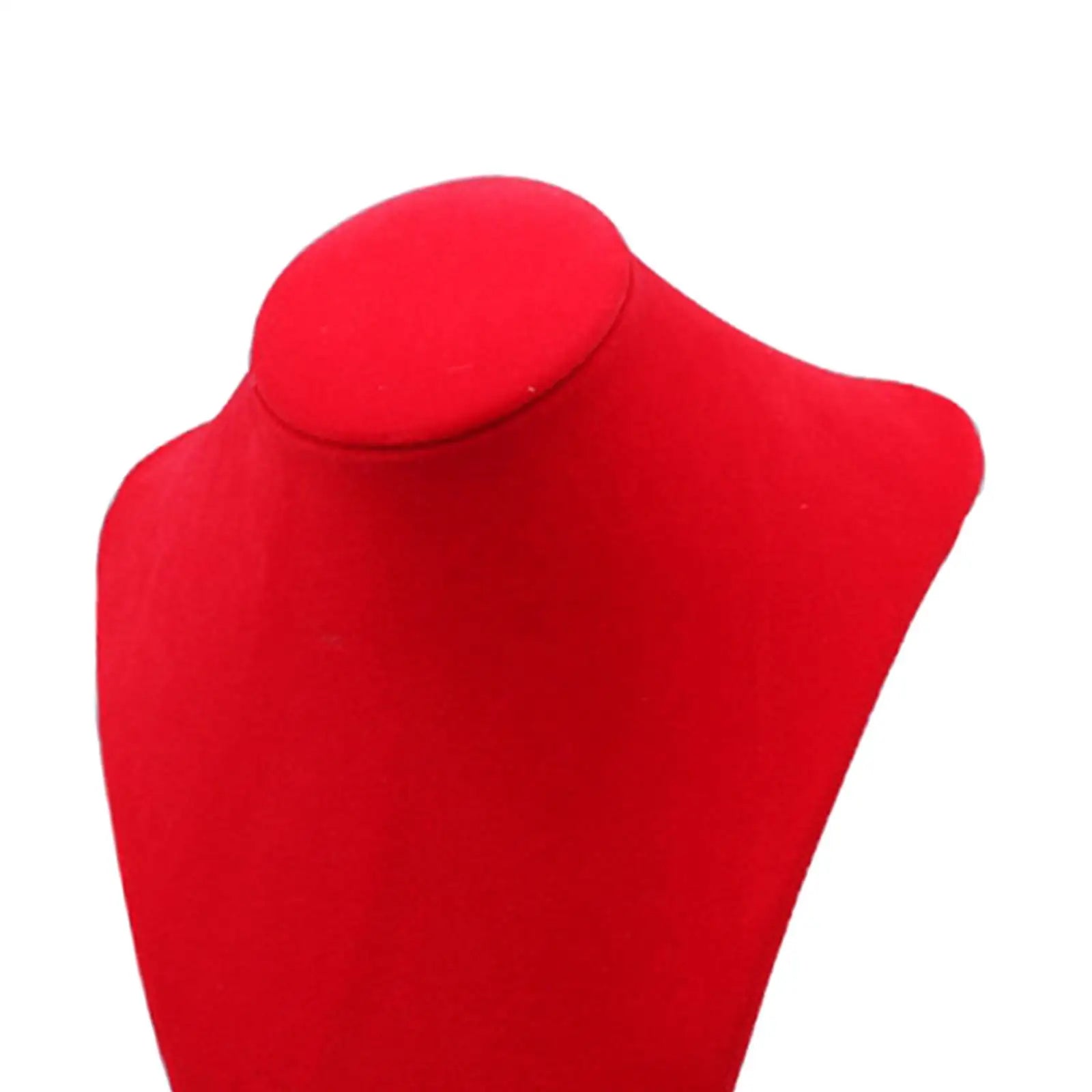 Buste Collier Velours Rouge Brillant Pendentif