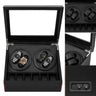 Coffre Fort Montre Cuir 10 Places Carbone Rotatif