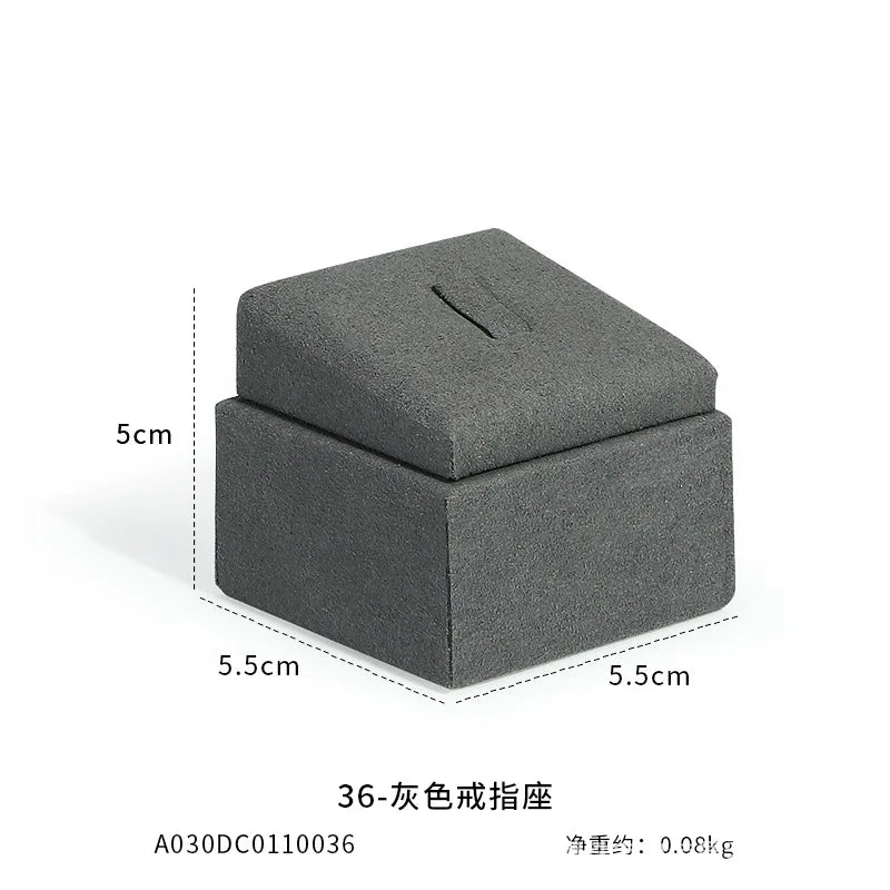 Présentoir Bijoux Microfibre Gris Vitrine