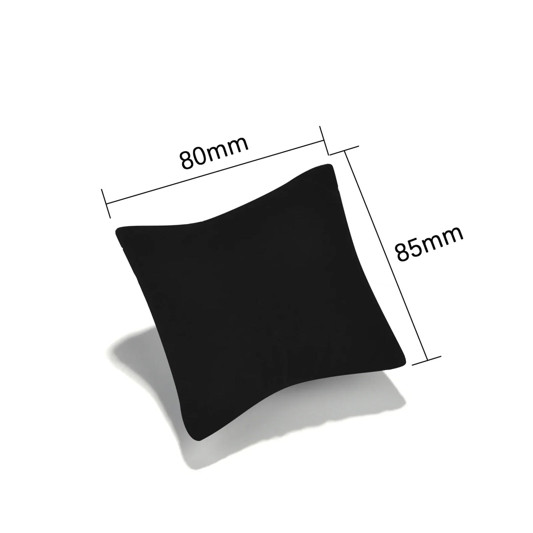 Coussin montre bracelet carré et long – coussin carré noir 8,5 x 8 cm