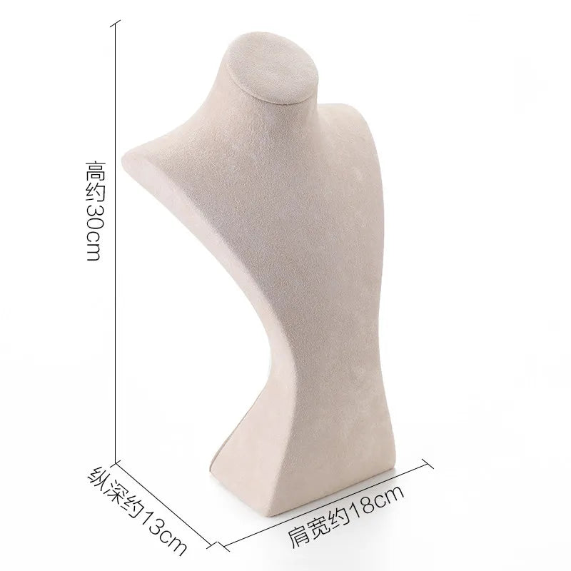 Buste Collier Velours Suédine Mannequin Vertical