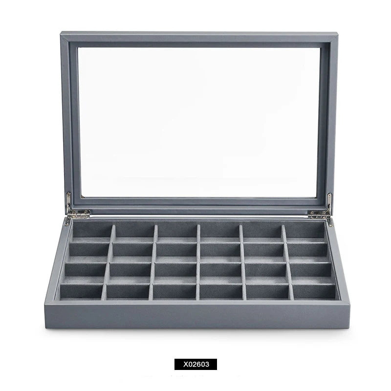 Boite Bijoux Cuir Couvercle Multi-rangement Collier