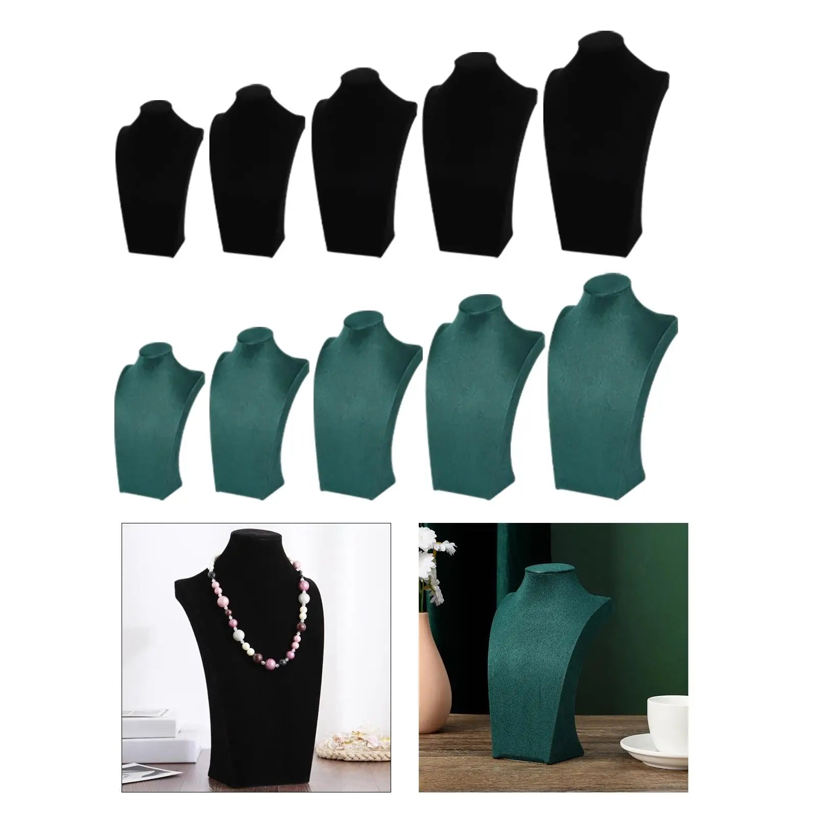 Buste Collier Velours Pendentif Chaîne Femme
