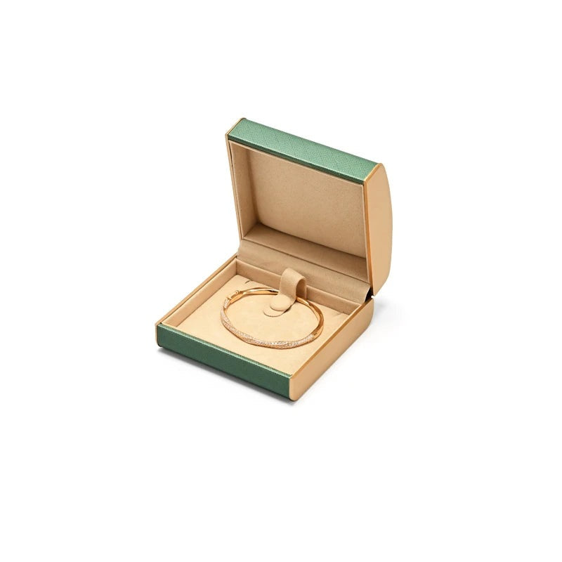 Écrin à bijoux simili cuir vert – boîte bracelet
